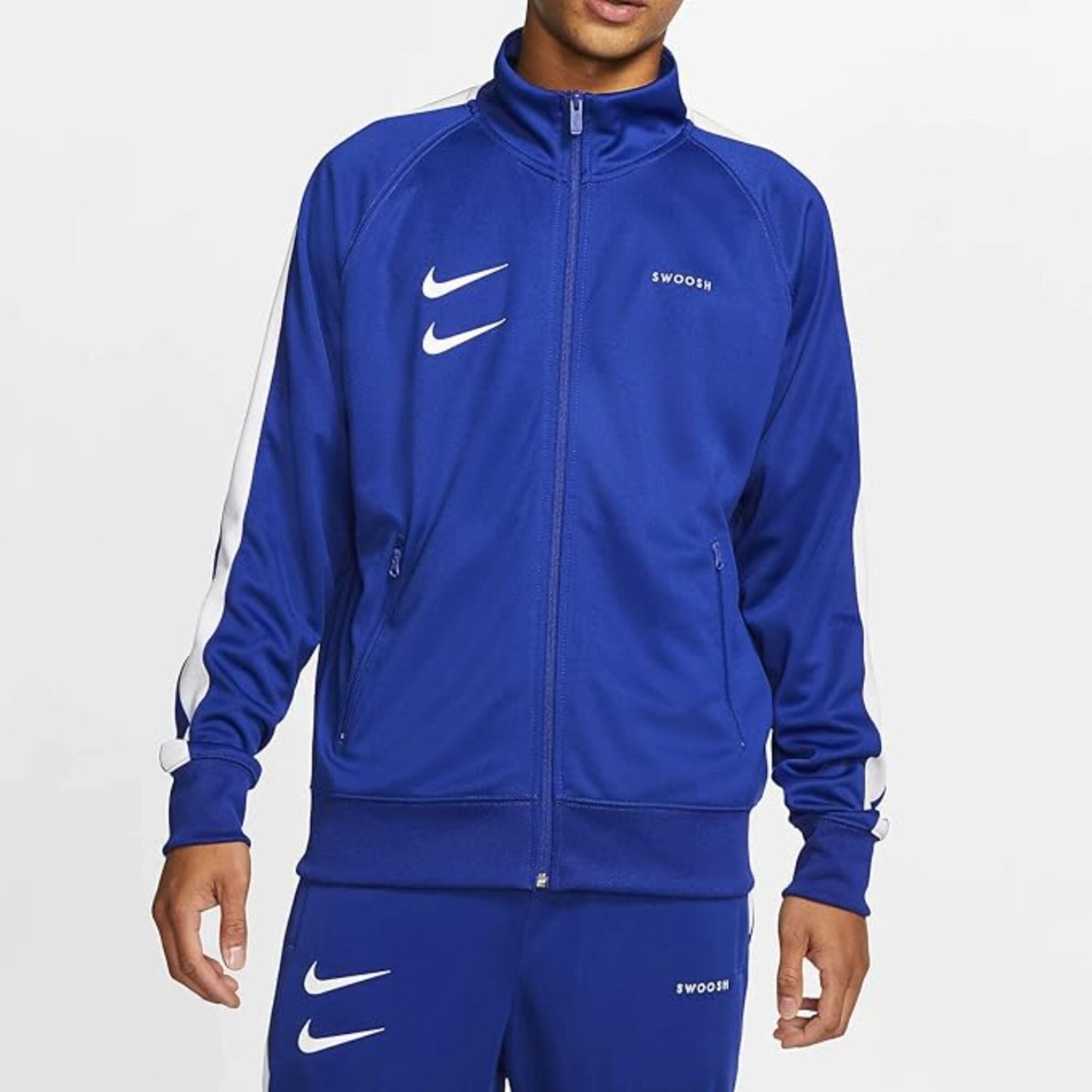 Nike Swoosh Poly Knit Jacket Blue CJ4884-455 Men's - 第 7/8 張圖片